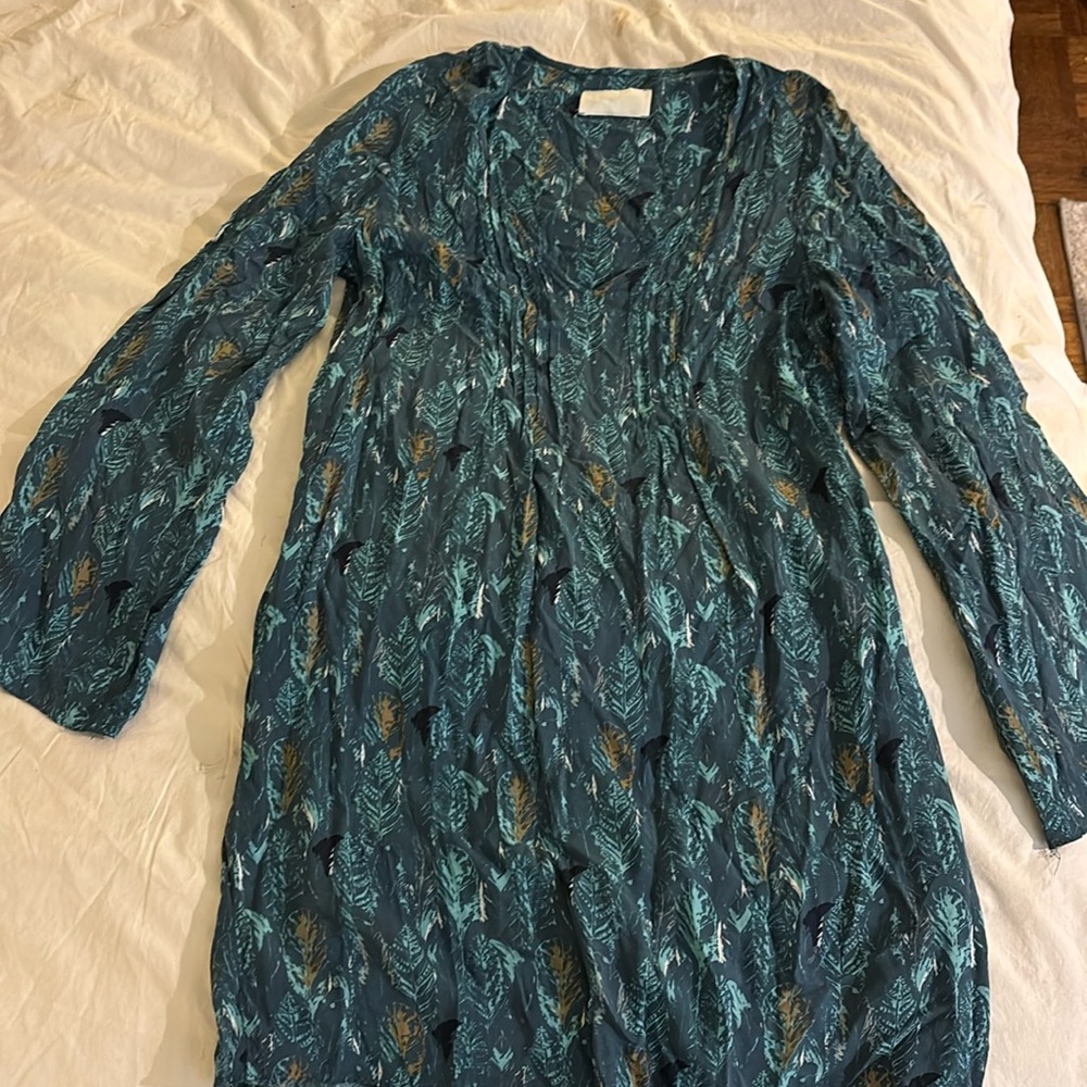 Zadig & Voltaire green print with feathers